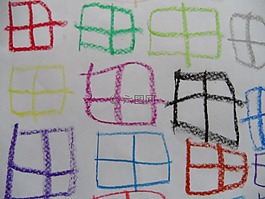 窗口,儿童绘画,模式