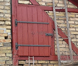 门,木门,屋顶谷仓门