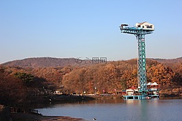 蹦极,景观,湖