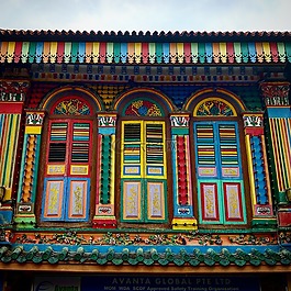 新加坡,房子,色彩缤纷