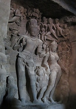 偶像,elephanta 岛,湿婆