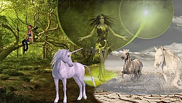 幻想,独角兽,小精灵