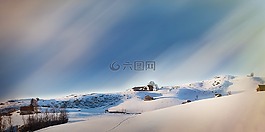 冬天,山景观,圣诞节