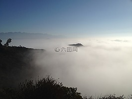 徒步旅行,自然,雾