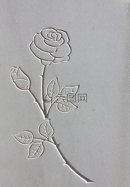 玫瑰,荆棘,岩石雕刻