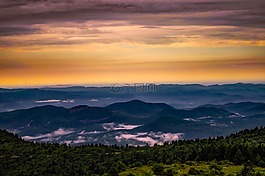 北卡罗莱纳州,山,日出
