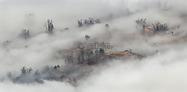 风景,云早上ha,y度、老挝蔡
