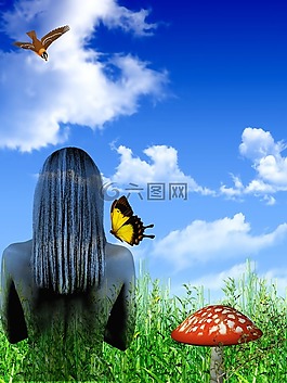 女人,女孩,超自然