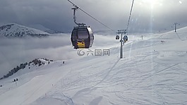 山,奥地利,滑雪坡