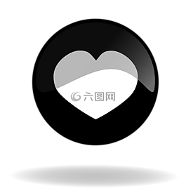 黑色按钮,按钮,心型按钮