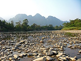 老挝,万荣,河