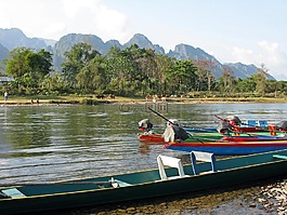 老挝,万荣,河