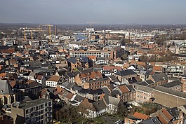 城市,鸟瞰视图,水龙头