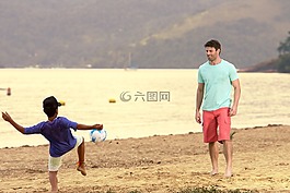 沙,海滩,生活方式