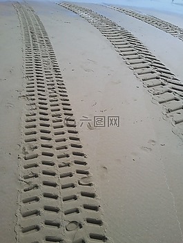 海滩,轮胎痕迹,痕迹