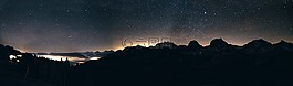 繁星点点的天空,天空,山