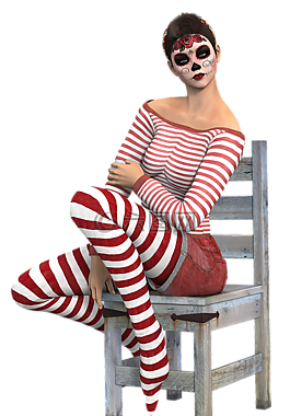 女子,坐在,椅子