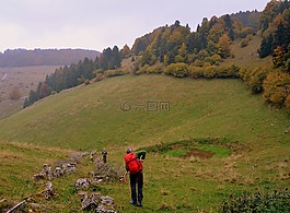 徒步旅行,步行,秋
