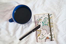 杯,蓝色,咖啡