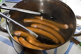 bockwurst,香肠,锅