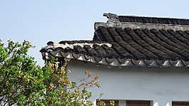 中国,苏州,房檐