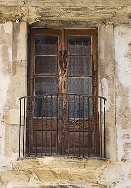 阳台,老,旧建筑