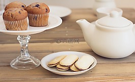 茶话会,松饼,茶壶