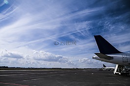 飞机,尾巴,天空