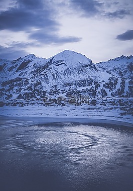 山,冬天,雪