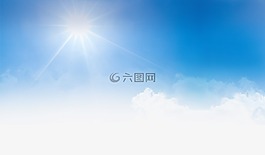 阳光明媚的太阳,云,蓝色