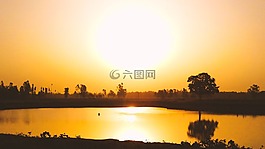 日落,金黄小时,金