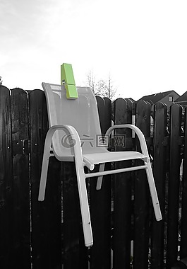 椅子,回形针,绿色