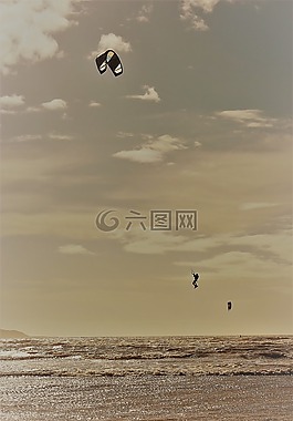 提升,帆板,飞行