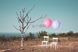 椅子,气球,两