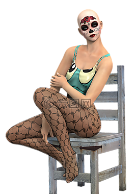 女子,坐在,椅子