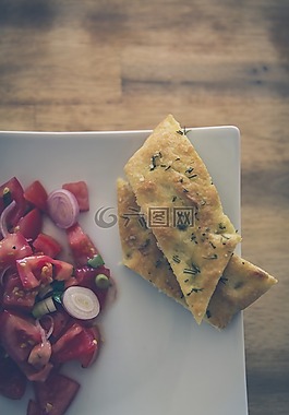 面包,意式薄饼,食品