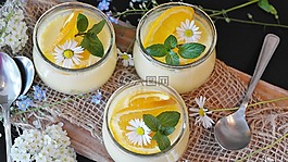 奶油,橙色淇淋,橘子