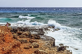 岩质海岸,波,海岸