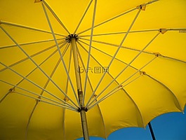 黄色的雨伞,开放,光明