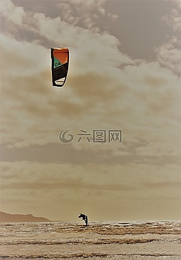 帆板,技巧,海滩
