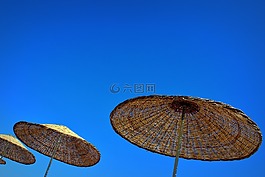 阳伞,天空,蓝蓝的天空