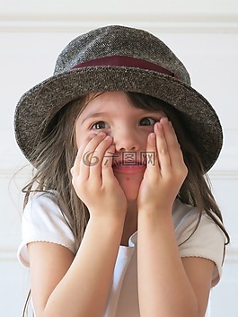 孩子,帽子,喜悦