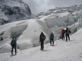 valle blanche,霞慕尼,冰河
