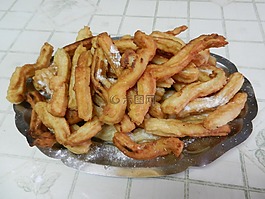 油炸面包,纸盒,早餐
