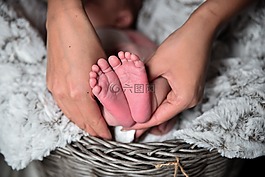 刚出生的婴儿,脚,脚趾