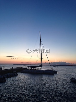 海,双体船,假期