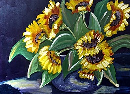 画向日葵,丙烯酸漆,帆布