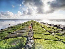 norderney,坝,海滩