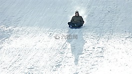 冬天,平底雪橇,滑雪橇