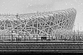 北京,雪景,鸟巢